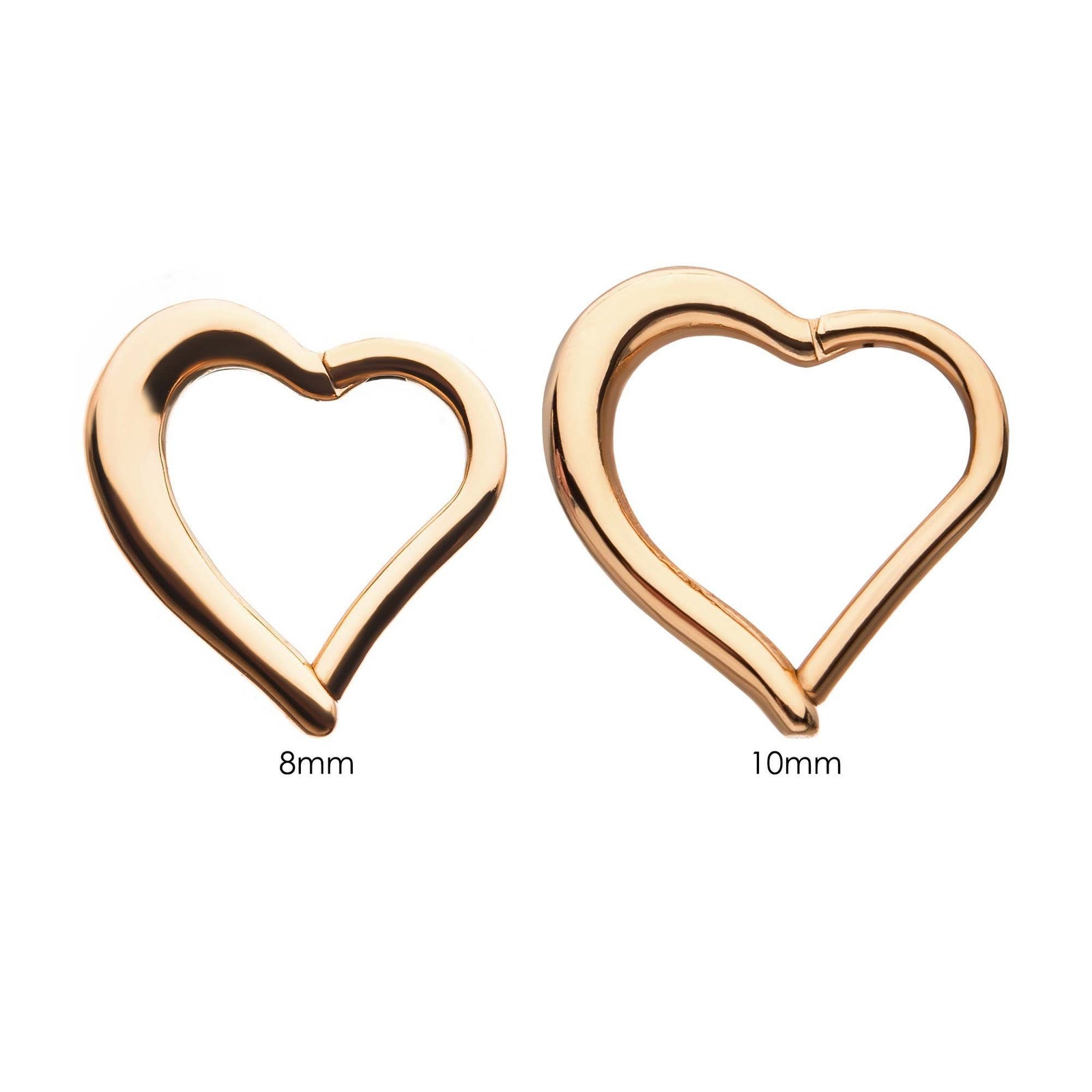 SEAMLESS CLICKER Rose Gold Plated Heart Shape Clicker Hinged Segment Ring sbvsgrh05h16rg -Rebel Bod-RebelBod
