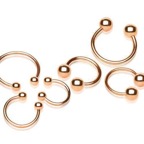 CIRCULAR BARBELL | HORSESHOE Rose Gold Plated Horseshoe Circular Barbell with Balls -Rebel Bod-RebelBod