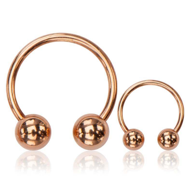 Rose Gold Plated Horseshoes w/ ball ends sbvhrg