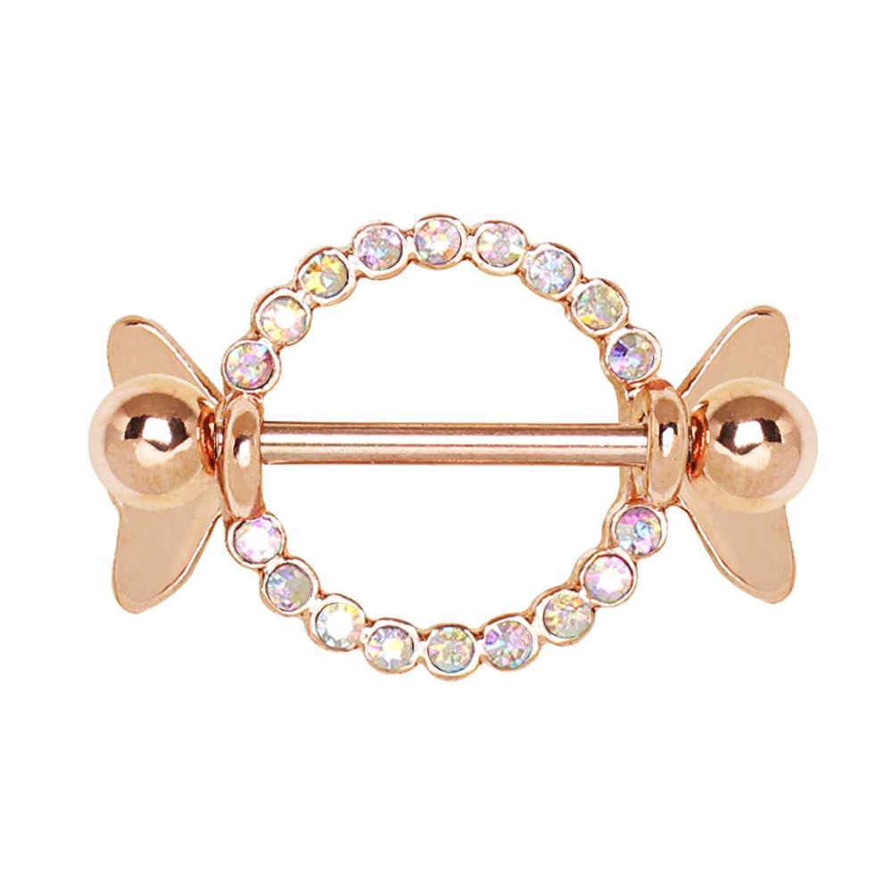 Rose Gold Plated Jeweled Sweat Candy Nipple Shield - 1 Piece