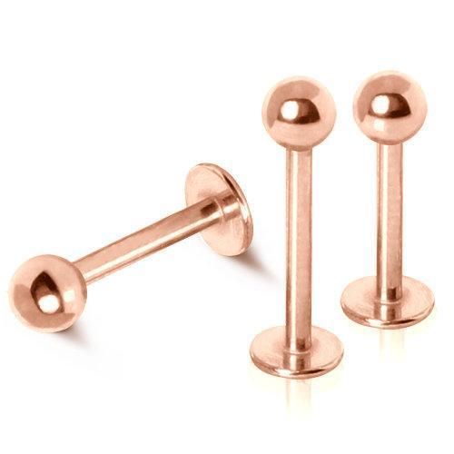 Labret Studs Rose-Gold Plated Labret / Monroe with Ball -Rebel Bod-RebelBod