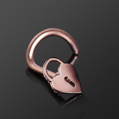 Rose Gold Plated Nose Screw w/ Heart Lock