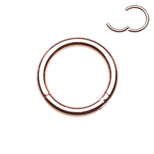 14GA-16GA Rose Gold Plated Seamless Clicker Ring - 1 Piece #SPLT#5