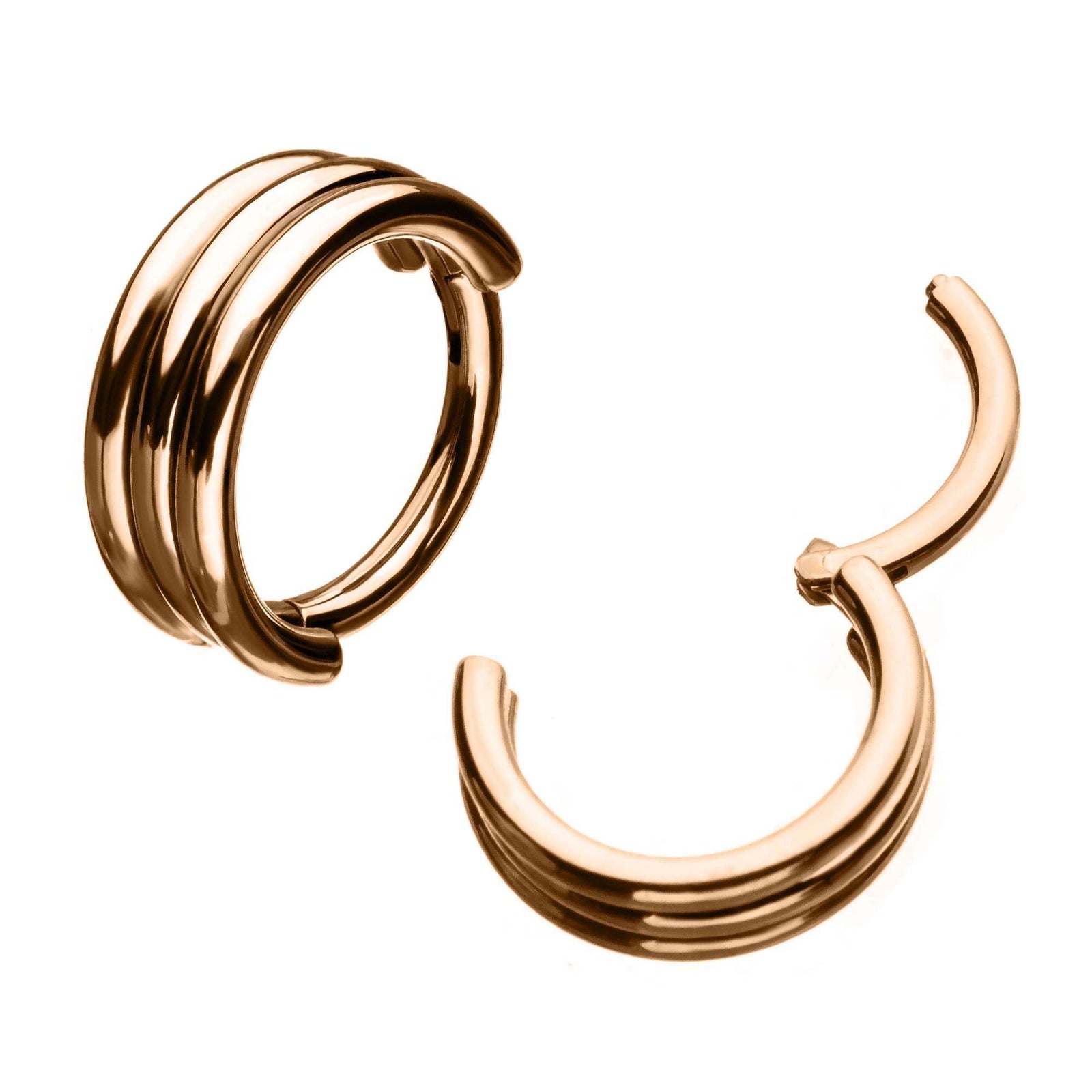 SEAMLESS CLICKER Rose Gold Plated TrPlatedle Stack Clicker Hinged Segment Ring sbvsgrh07168rg -Rebel Bod-RebelBod