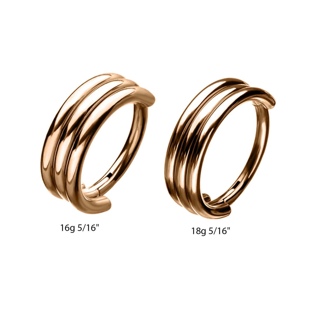 SEAMLESS CLICKER Rose Gold Plated TrPlatedle Stack Clicker Hinged Segment Ring sbvsgrh07168rg -Rebel Bod-RebelBod