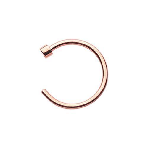 14K REAL Solid Gold Nose Ring, Snug Fitting Solid Gold Hoop, Nose Cartilage  Tragus Helix, Dainty Endless Hoop, 20 GA 22GA 24 GA