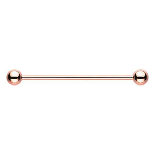 Rose Gold PVD Industrial Barbell - 1 Piece