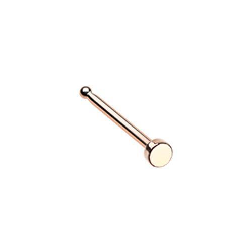 Rose Gold Round Plate Nose Stud Ring