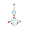 Rose Gold Saturn Planet Revo Belly Button Ring