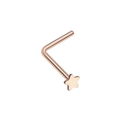 Rose Gold Star L Shaped Nose Ring Rebel Bod