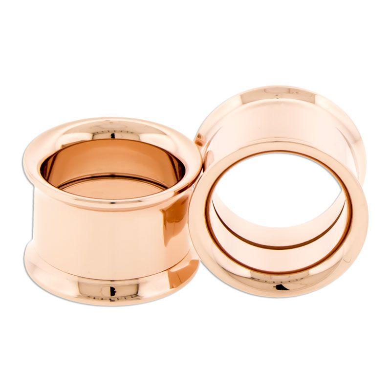 Tunnels - Double Flare Rose Gold Tunnels - 1 Piece #SPLT#1 -Rebel Bod-RebelBod