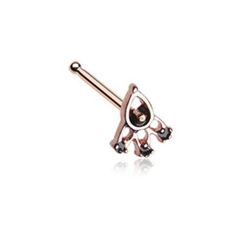 Rose Gold Victoria Trident Icon Nose Stud Ring