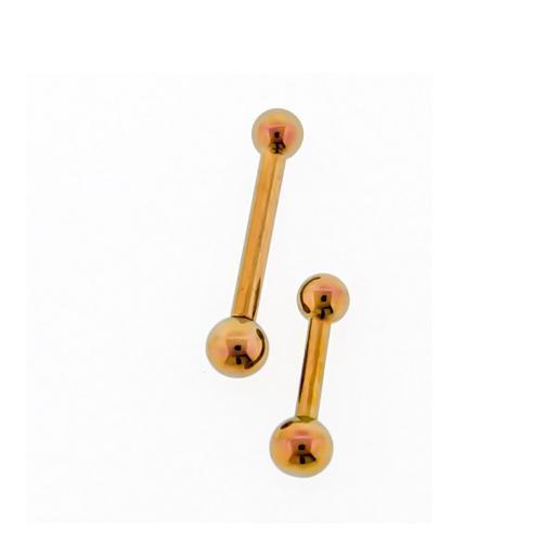 STRAIGHT BARBELL Rosy Gold Internally Threaded Titanium Barbell - 1 Piece - Special -Rebel Bod-RebelBod