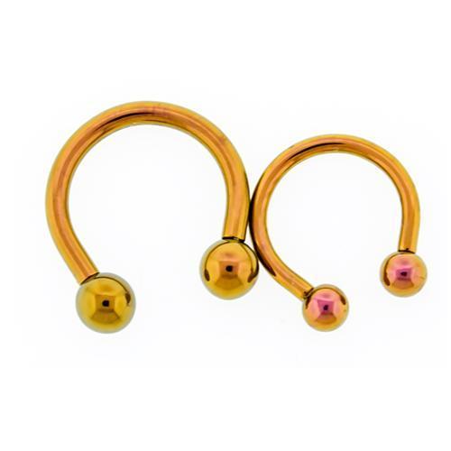 CIRCULAR BARBELL | HORSESHOE Rosy Gold Internally Threaded Titanium Horseshoe Circular Barbell - 1 Piece - Special -Rebel Bod-RebelBod