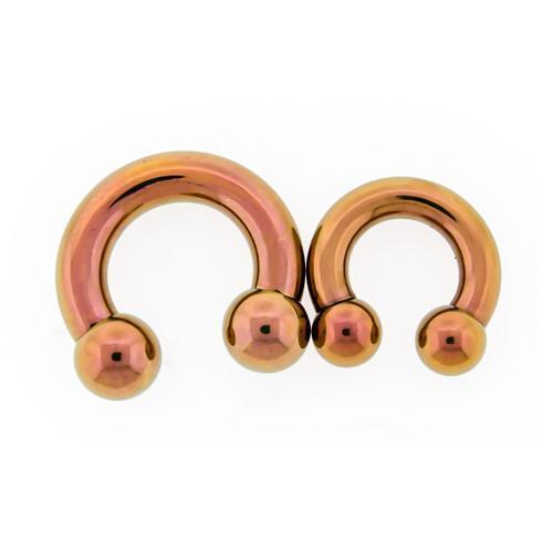 CIRCULAR BARBELL | HORSESHOE Rosy Gold Internally Threaded Titanium Horseshoe Circular Barbell - 1 Piece - Special -Rebel Bod-RebelBod