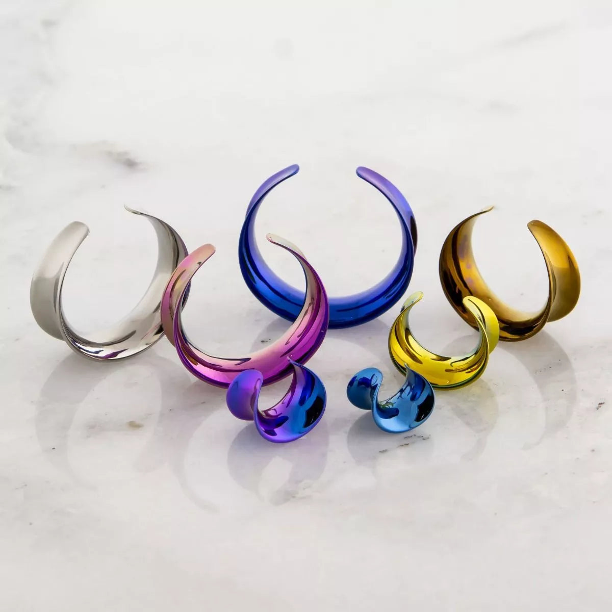 Plugs Earrings - Ear Saddle Rosy Gold Titanium Ear Saddle Plug - 1 Piece - Special -Rebel Bod-RebelBod