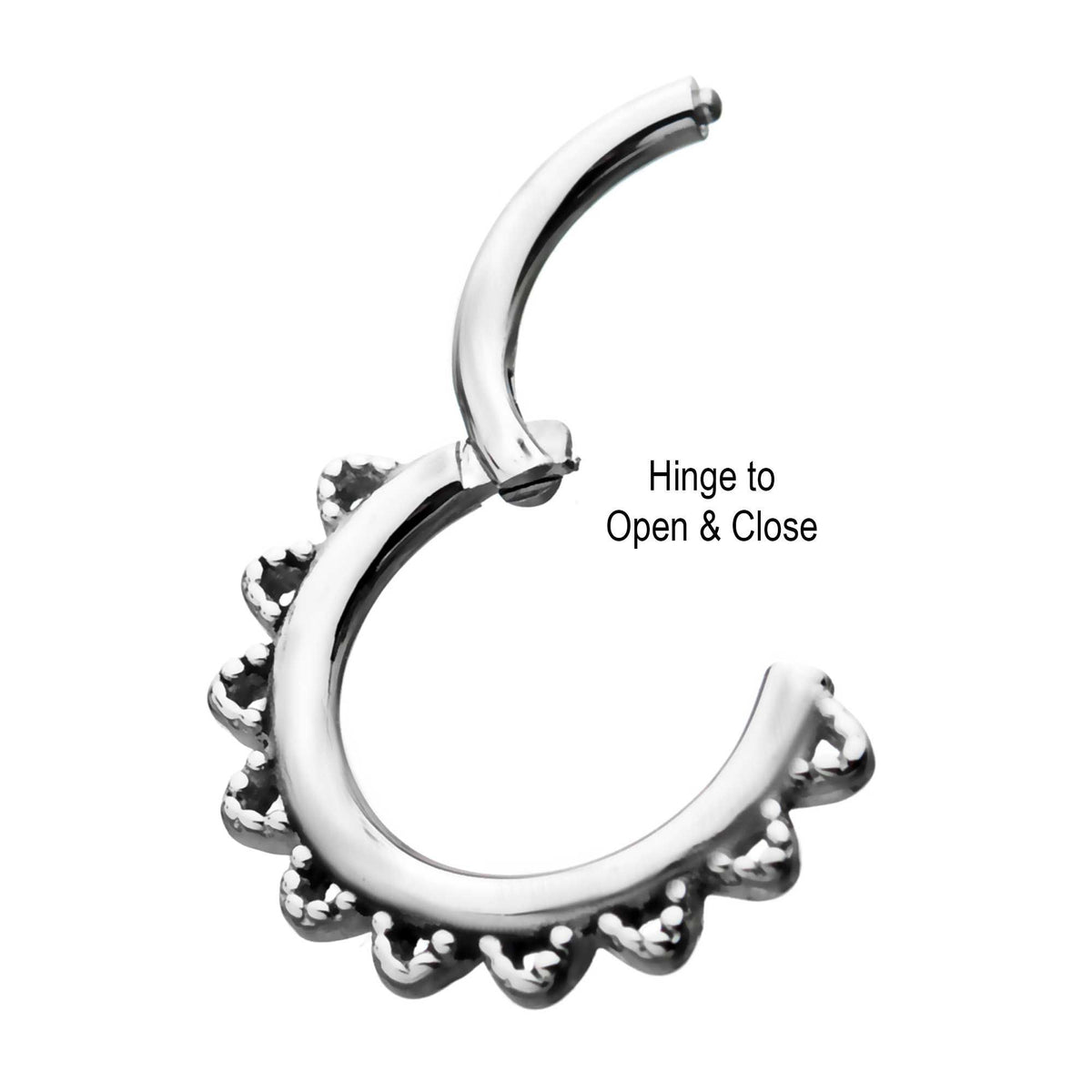 SEAMLESS CLICKER Rounded Spiked Edge Clicker Hinged Segment Ring sbvsgrhf611 -Rebel Bod-RebelBod