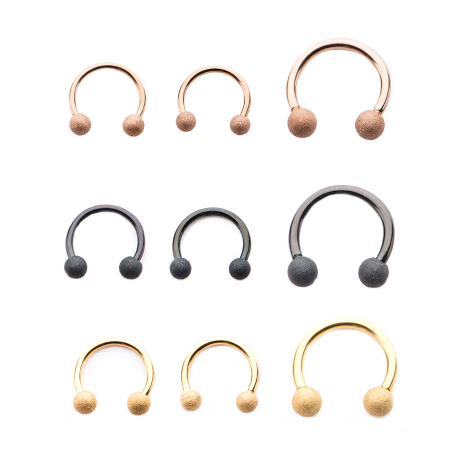 Sand Finish Circular Barbell Horseshoe Barbell ball ends
