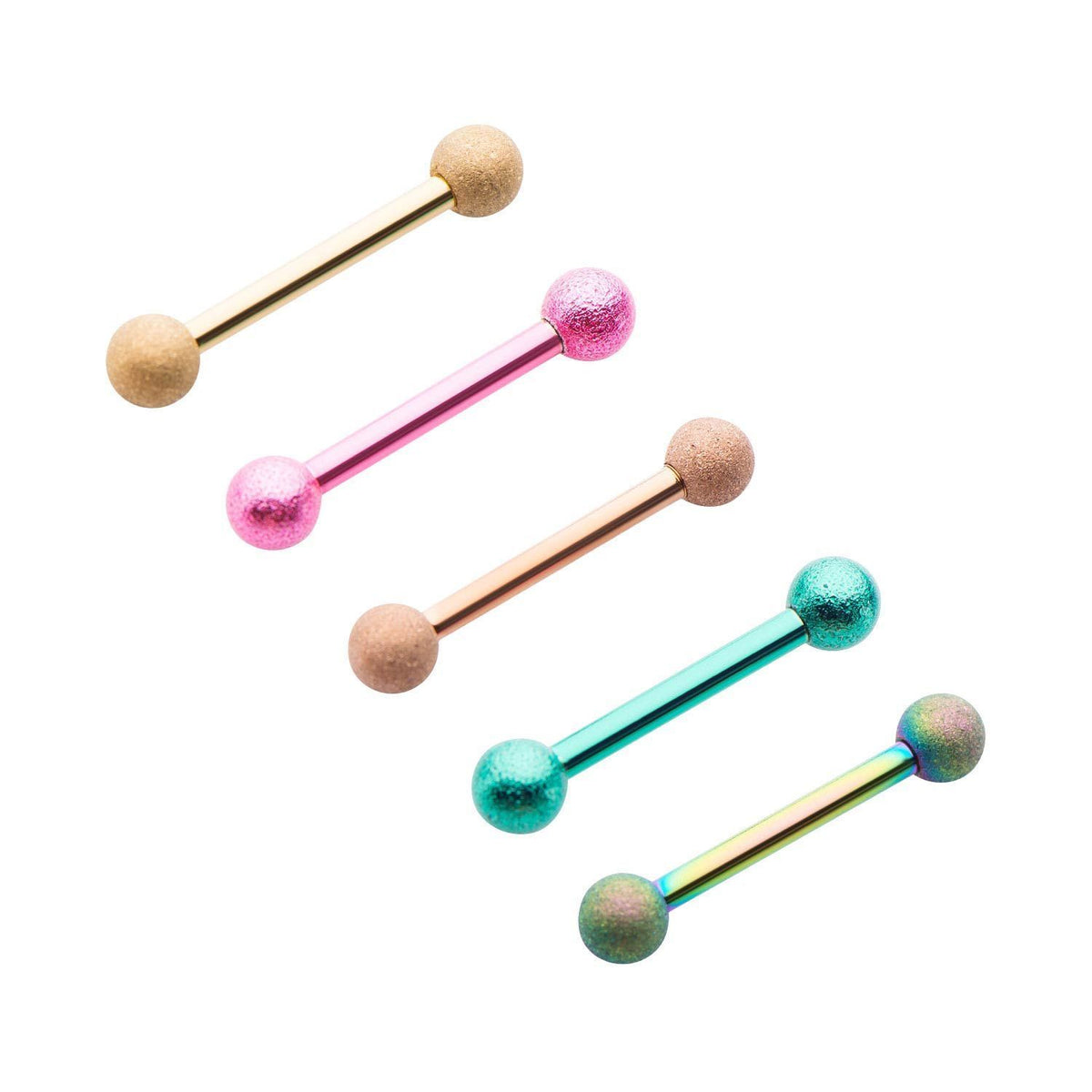 Nipple Barbells Sand Finish Ball ends - 1 Pair