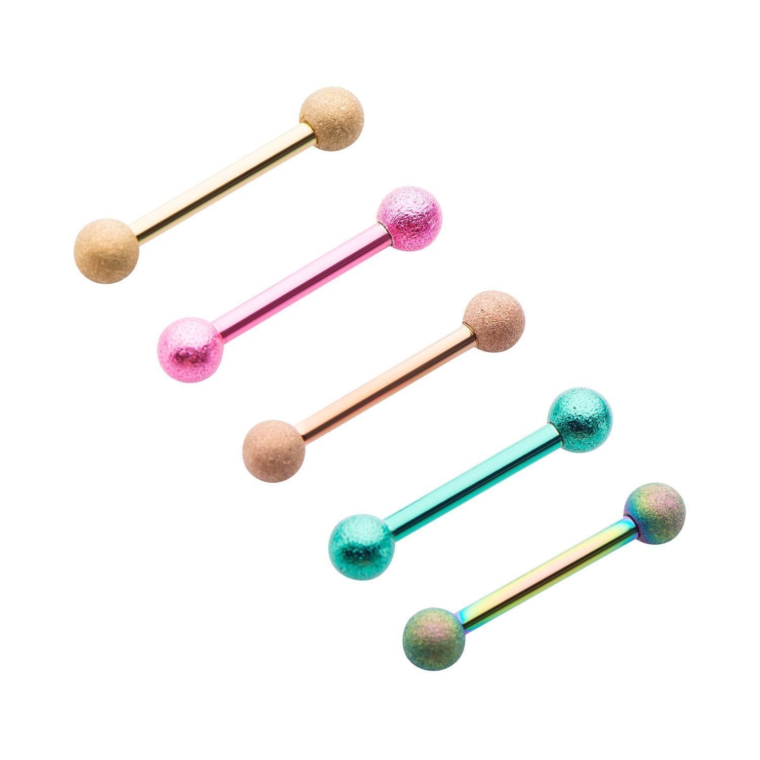 Sand Finish Nipple Barbells w/ Ball ends. sbvnp44522 - 1 Pair