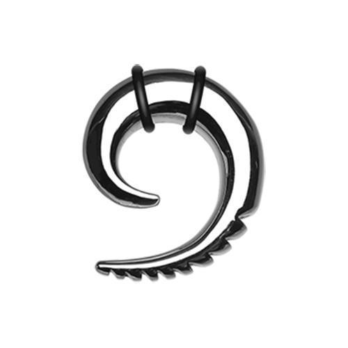 Sawtooth Spiral Steel Ear Gauge Hanging Taper - 1 Pair