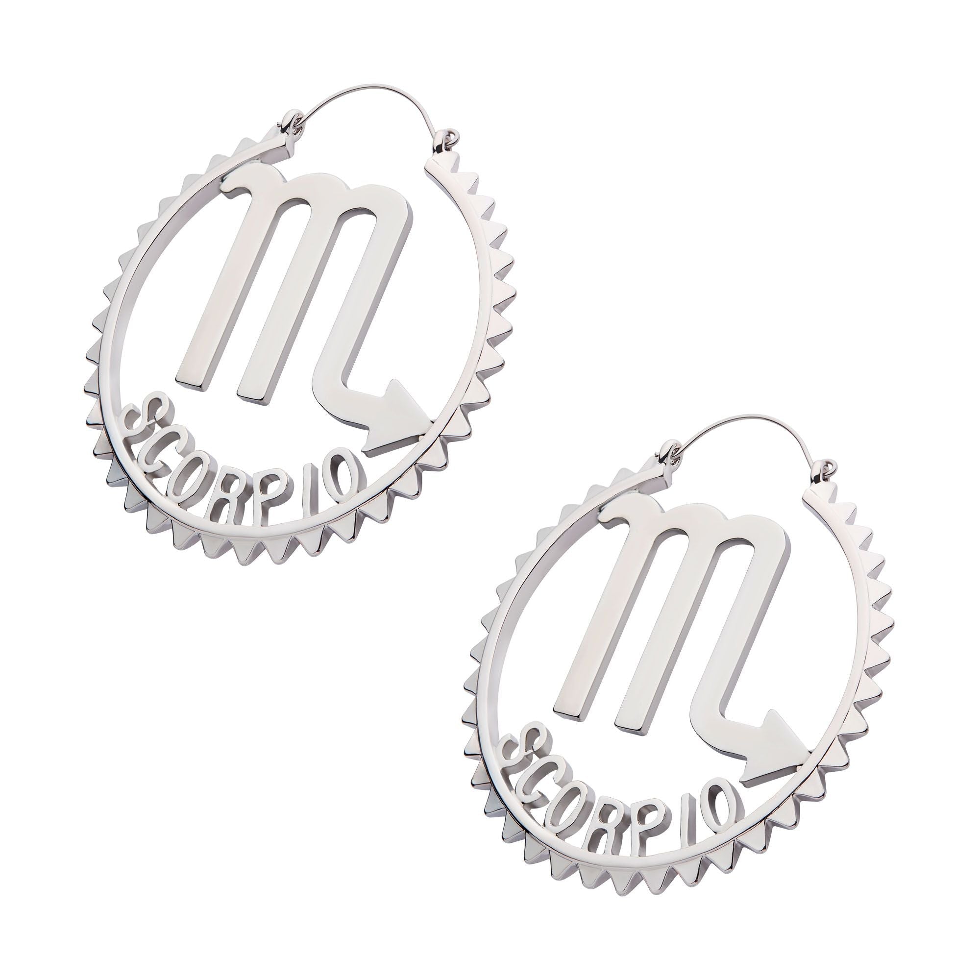 Hoop Earrings Scorpio Zodiac Sign Plug Hoops -Rebel Bod-RebelBod