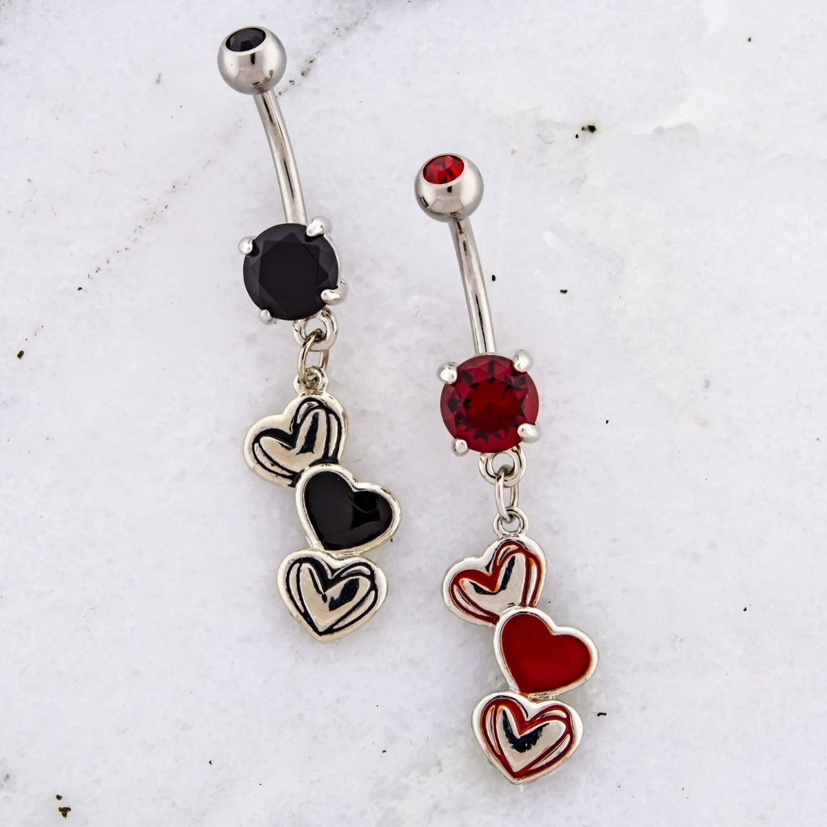Belly Ring - No Dangle Scribbled Heart Navel Ring - 1 Piece -Rebel Bod-RebelBod
