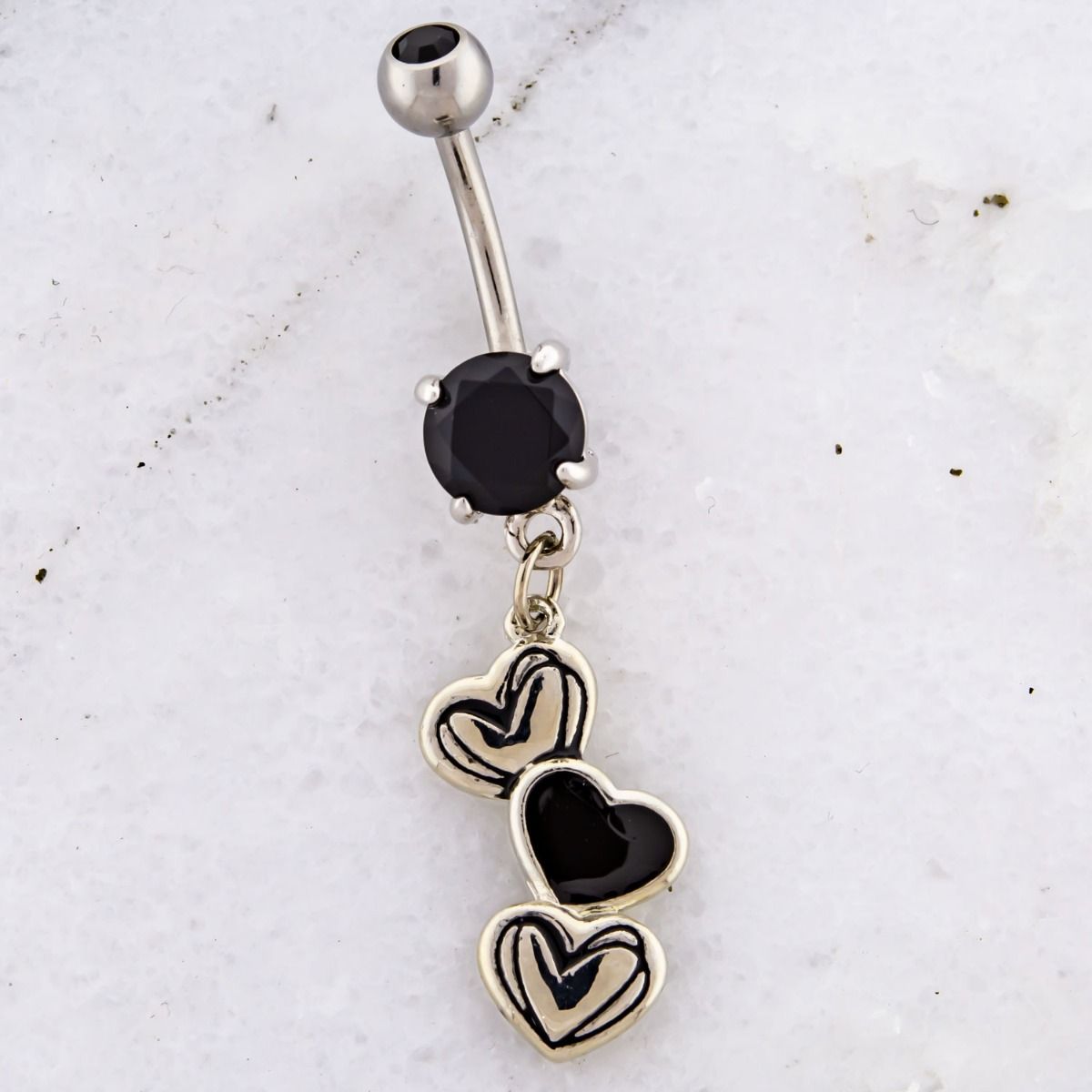 Belly Ring - No Dangle Scribbled Heart Navel Ring - 1 Piece -Rebel Bod-RebelBod