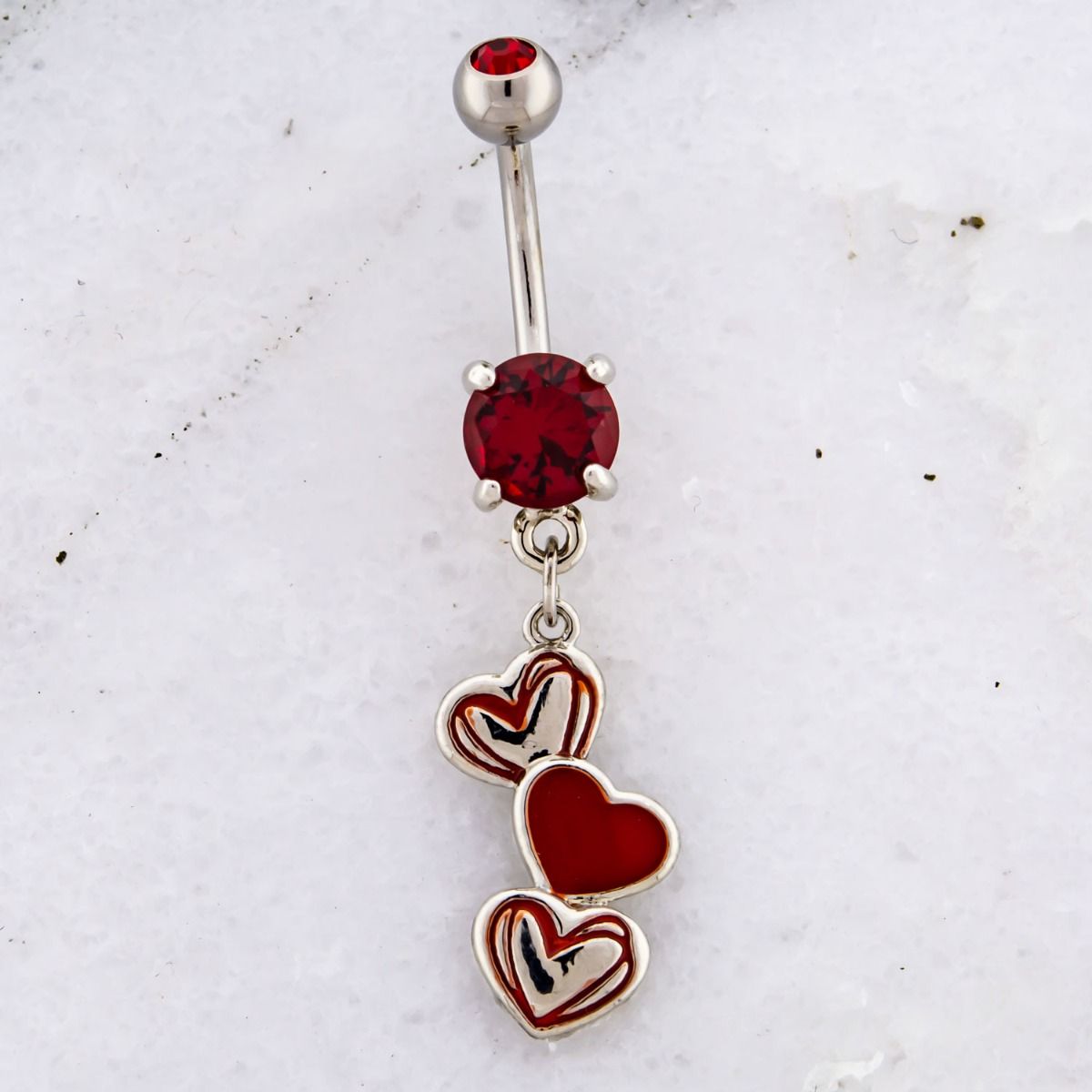 Belly Ring - No Dangle Scribbled Heart Navel Ring - 1 Piece -Rebel Bod-RebelBod