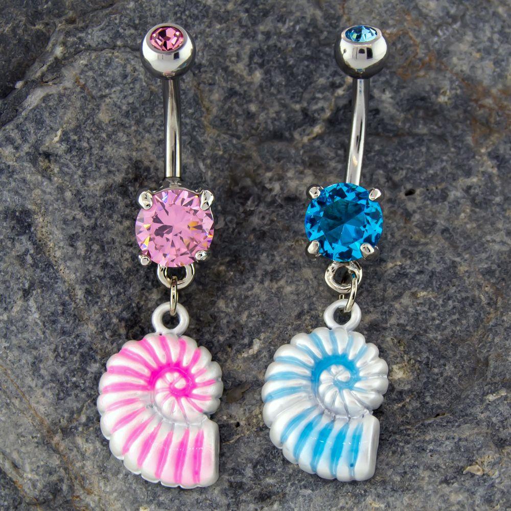 Belly Ring - No Dangle Sea Shell Belly Ring - 1 Piece -Rebel Bod-RebelBod