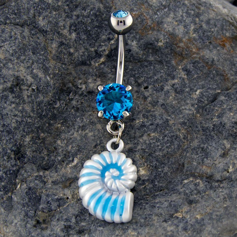 Belly Ring - No Dangle Sea Shell Belly Ring - 1 Piece -Rebel Bod-RebelBod
