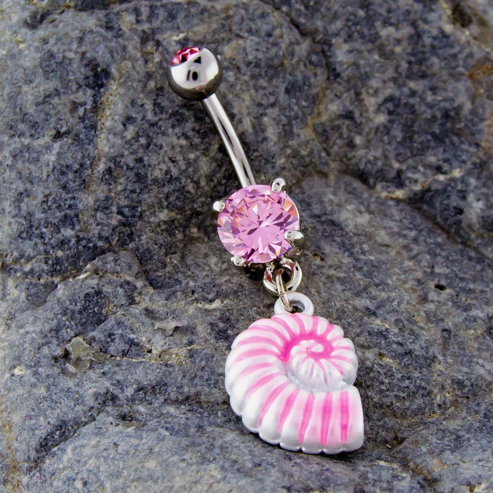 Belly Ring - No Dangle Sea Shell Belly Ring - 1 Piece -Rebel Bod-RebelBod