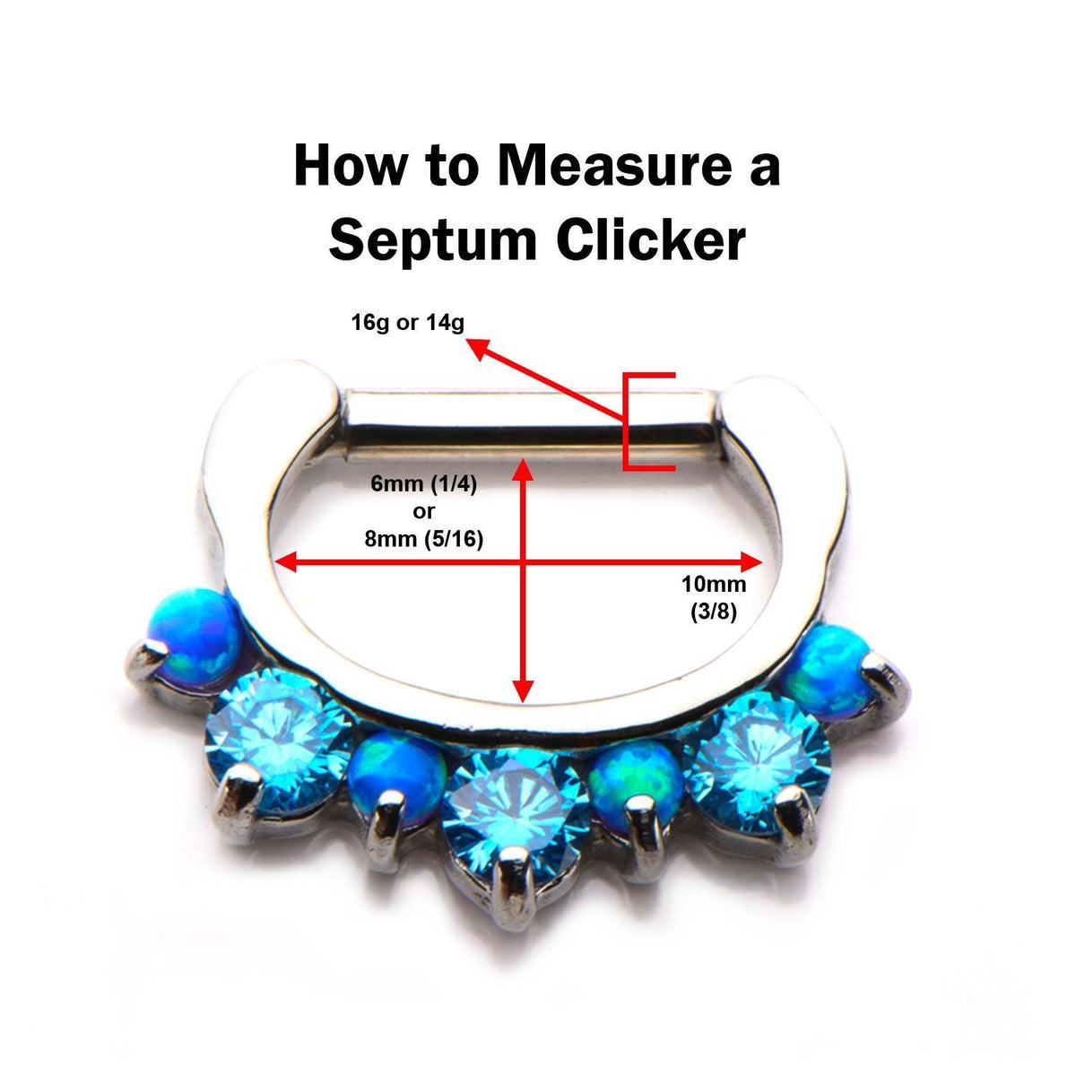 Septum Clicker / Daith Clicker Cabochons and CZ Gems - 1 Piece