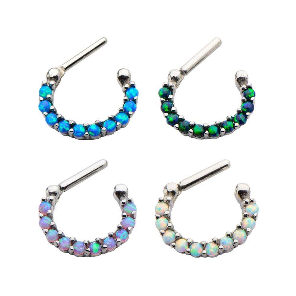 Septum Clicker / Daith Clicker Prong Set Synthetic Opal Cabochons - 1 Piece
