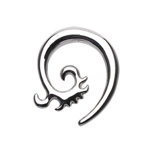 Serrated Swirls Ear Gauge Spiral Hanging Taper - 1 Pair
