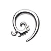 Serrated Swirls Steel Ear Gauge Spiral Hanging Taper - 1 Pair