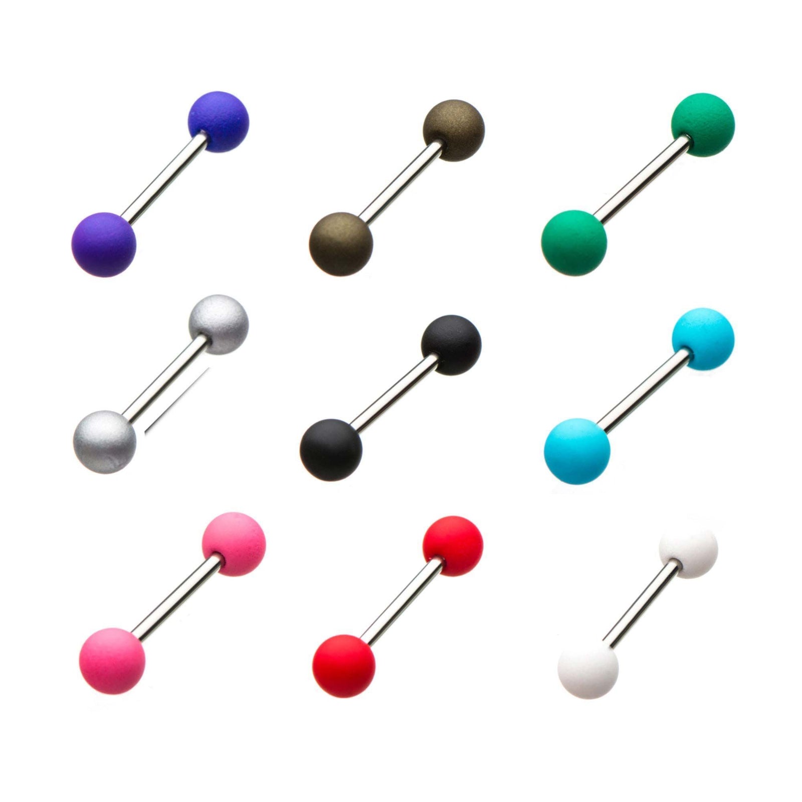 STRAIGHT BARBELL Silicone Balls Barbells sbvbs461sil -Rebel Bod-RebelBod