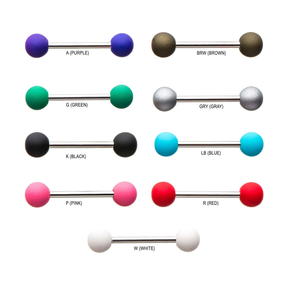 STRAIGHT BARBELL Silicone Balls Barbells sbvbs461sil -Rebel Bod-RebelBod