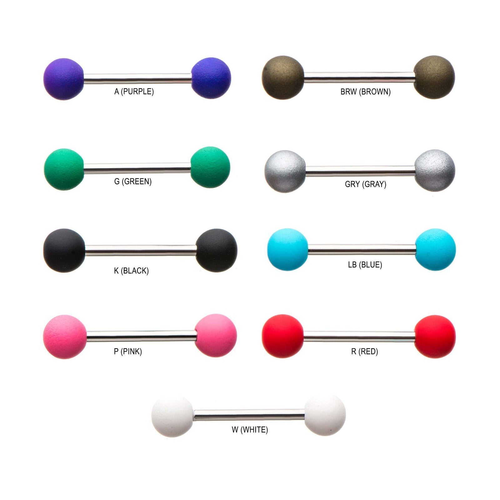 STRAIGHT BARBELL Silicone Balls Barbells sbvbs461sil -Rebel Bod-RebelBod
