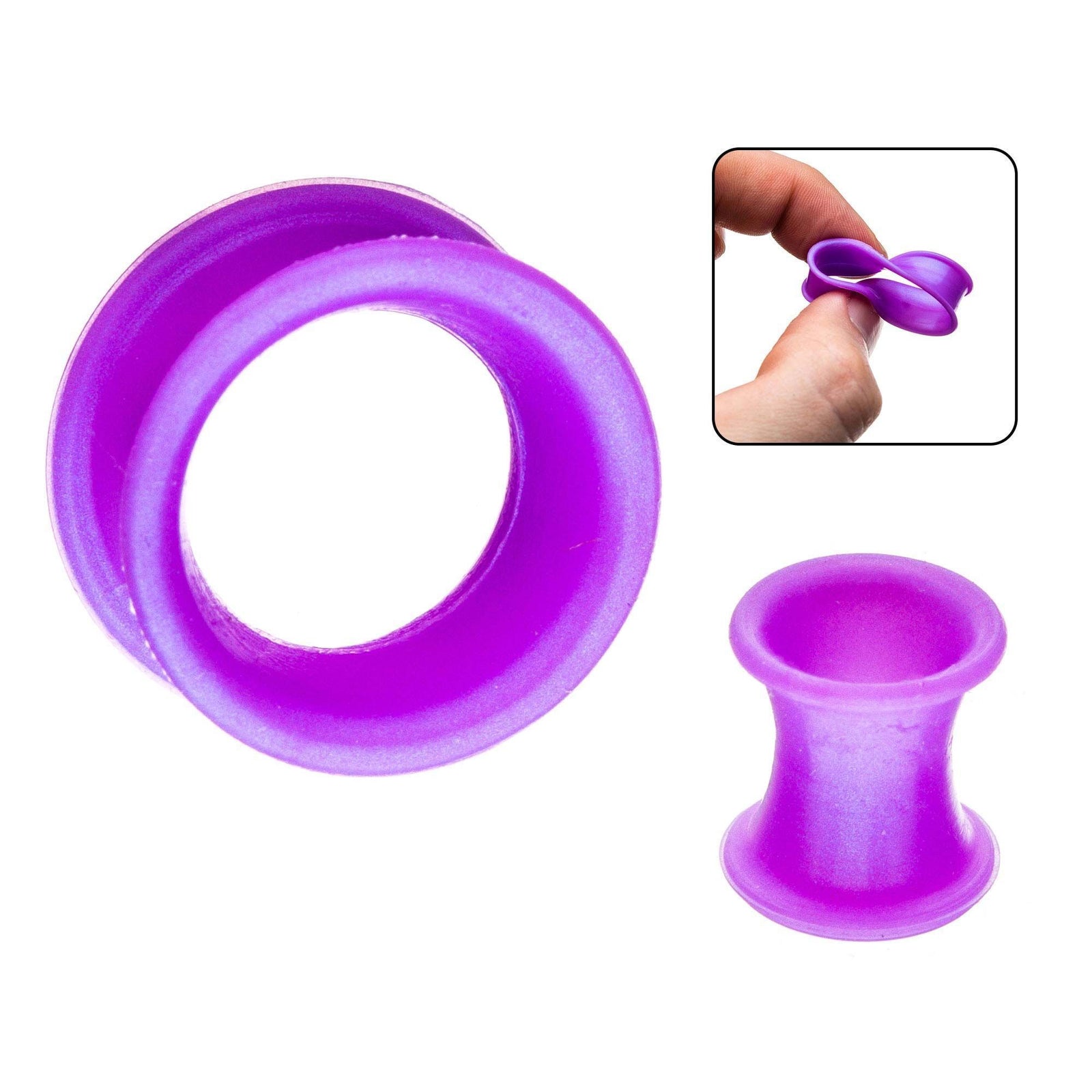 Tunnels - Double Flare Silicone Tunnel Plug V3 With Thicker Inner Rim - 1 Pair  sbvpslhl3a -Rebel Bod-RebelBod