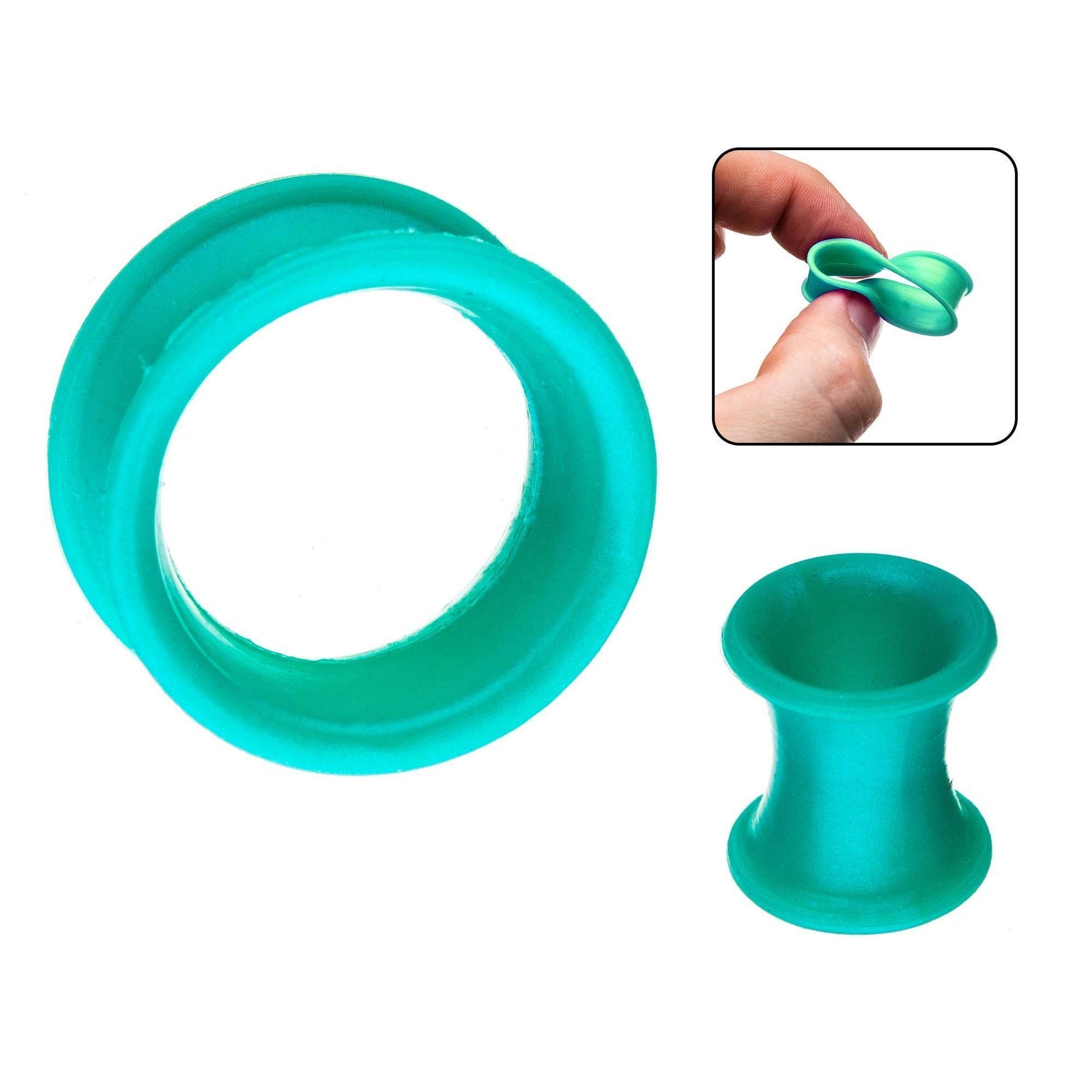 Tunnels - Double Flare Silicone Tunnel Plug V3 With Thicker Inner Rim - 1 Pair  sbvpslhl3bl -Rebel Bod-RebelBod