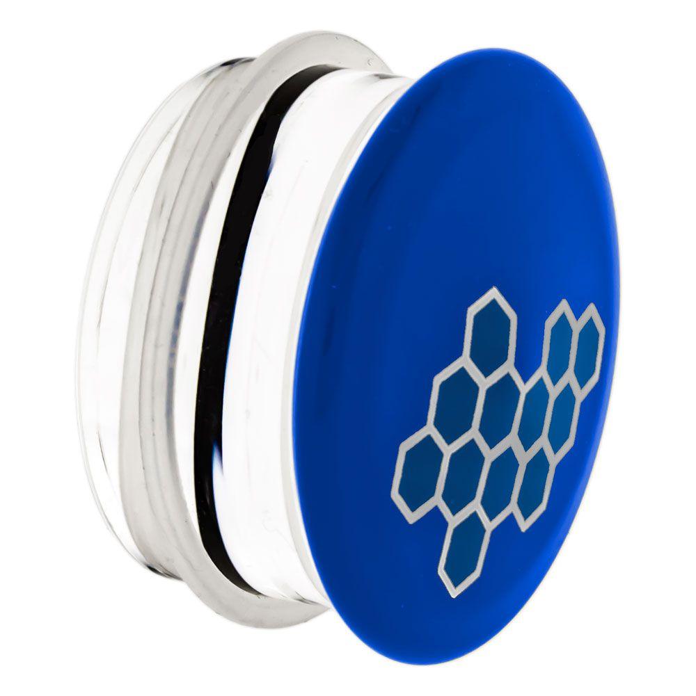 Plugs Earrings - Double Flare Silver Honeycomb Glass Plugs - 1 Pair -Rebel Bod-RebelBod