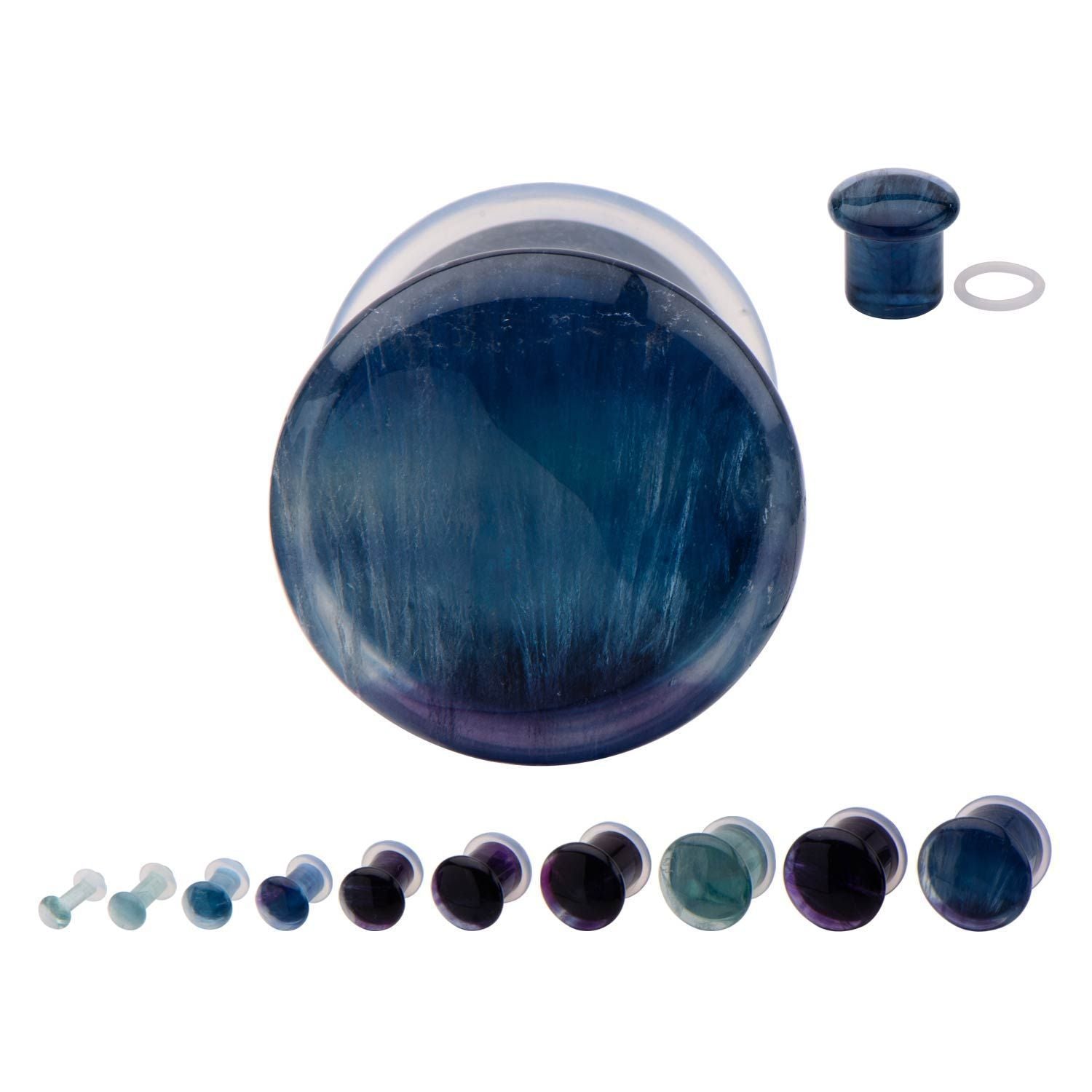 Single Flare Flourite Plugs - 1 Pair