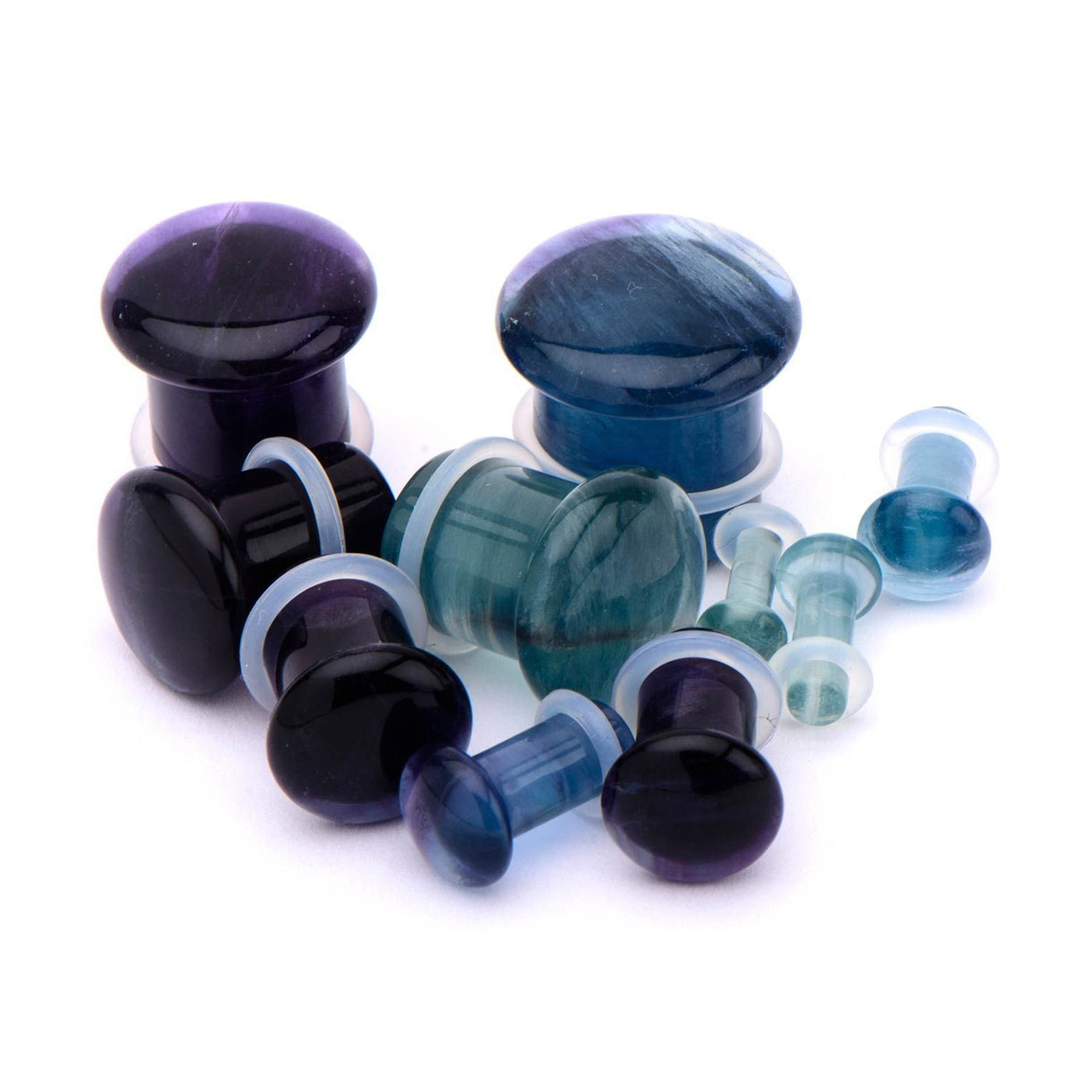 Single Flare Flourite Plugs - 1 Pair