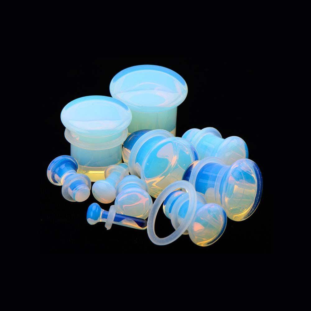 Single Flare Opalite Plugs - 1 Pair