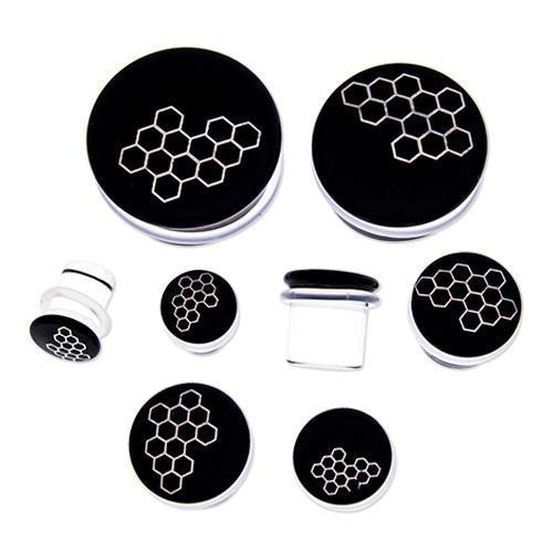 Single Flare Plug Color Front W/ Silver Honeycomb Decal - 1 Piece  #SPLT#2