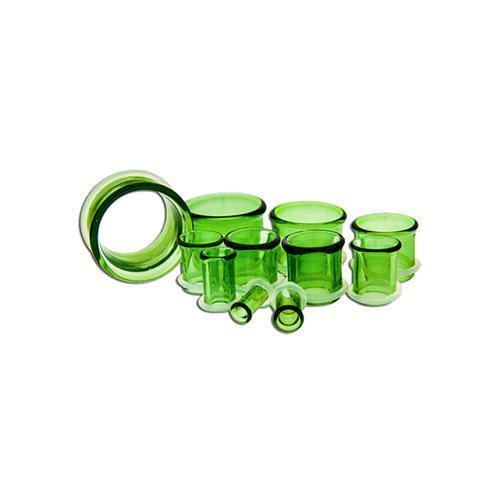 Single Flare Tunnels Green Borosilicate Glass - 1 Piece #SPLT#2