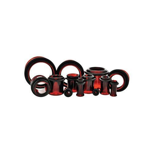 Tunnels - Single Flare Single Flare Tunnels Red Borosilicate Glass - 1 Piece #SPLT#2 -Rebel Bod-RebelBod