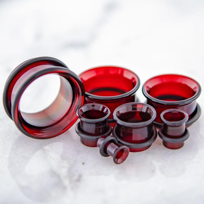 Tunnels - Single Flare Single Flare Tunnels Red Borosilicate Glass - 1 Piece #SPLT#2 -Rebel Bod-RebelBod