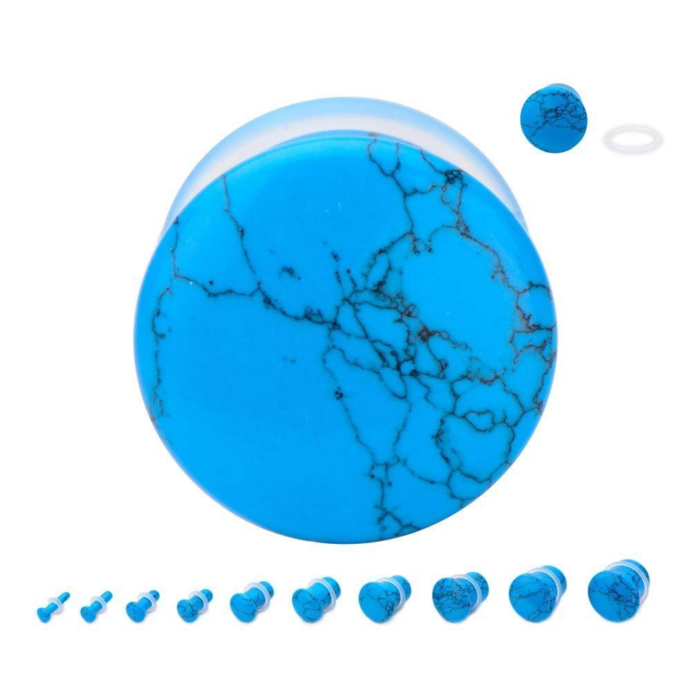 Single Flare Turquoise Plugs - 1 Pair